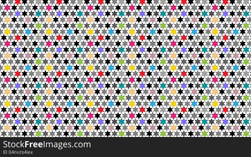 Background texture with color stars and light gray stars. Background texture with color stars and light gray stars