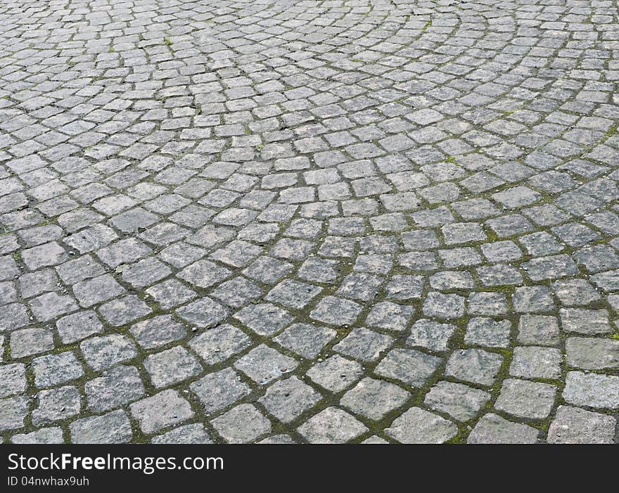 Granite paved street  as background