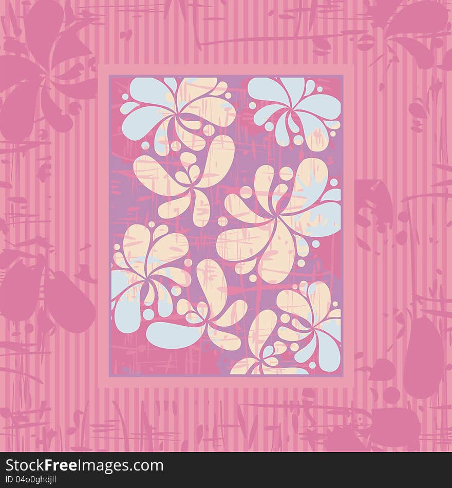 Greeting card decorative background with floral elements. Greeting card decorative background with floral elements