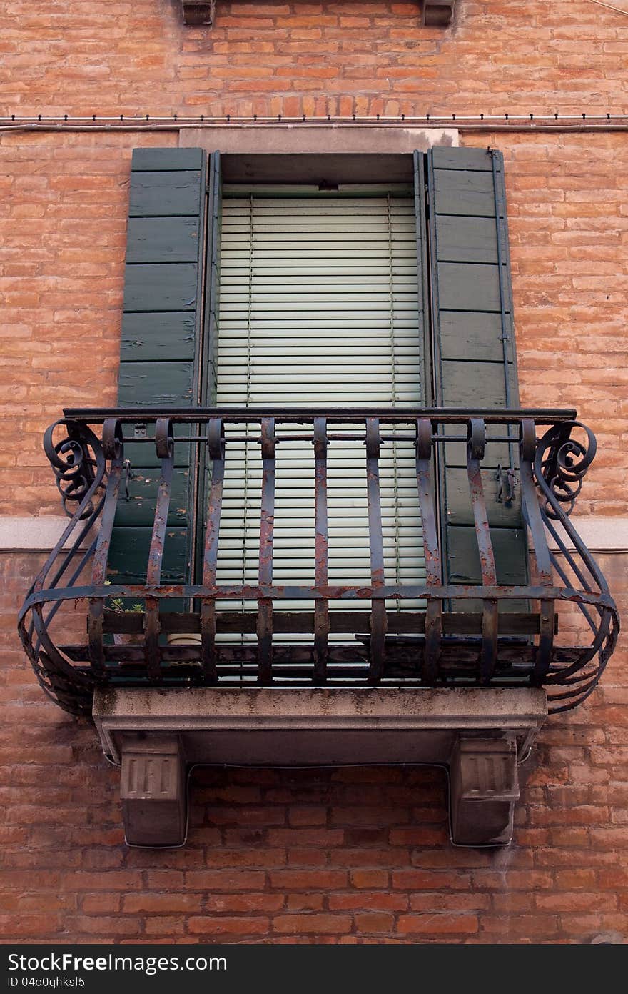 Aged windows in Venice, Italy