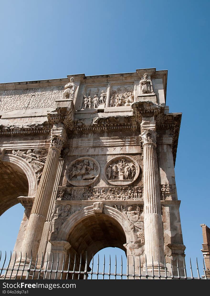 Arch of Constantine in Rome Italy. Arch of Constantine in Rome Italy