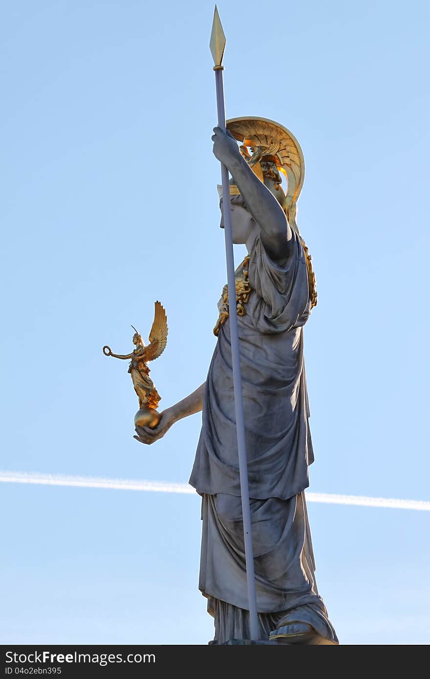 Pallas Athena in front of the Austrian Parliament in Vienna. Pallas Athena in front of the Austrian Parliament in Vienna