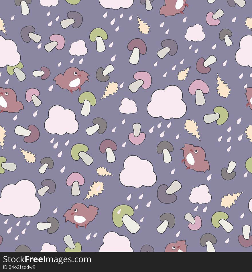 Seamless pattern with birds