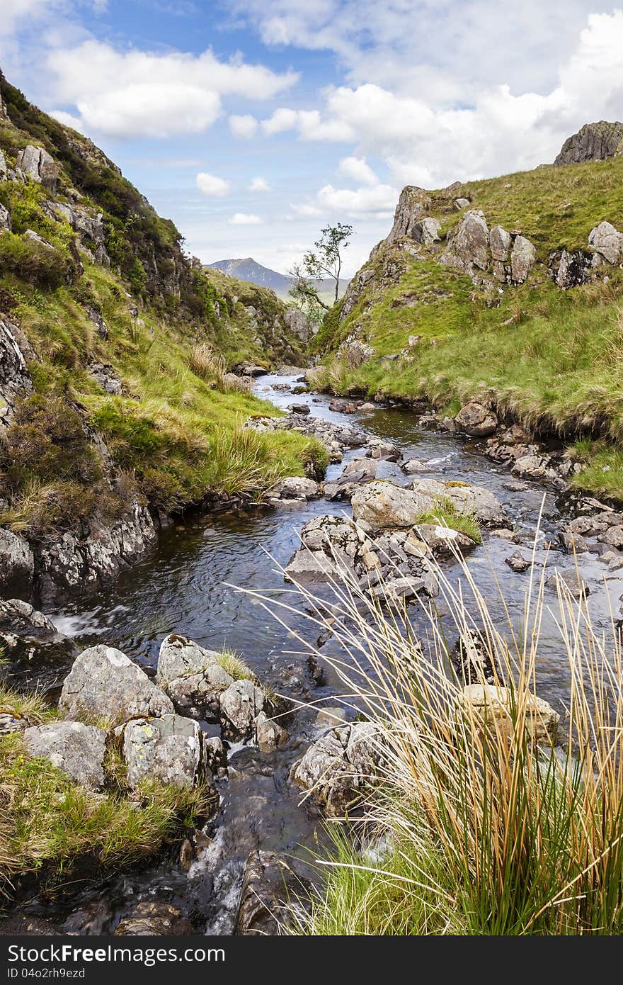 Dale Head Beck stream located in the English Lake District.