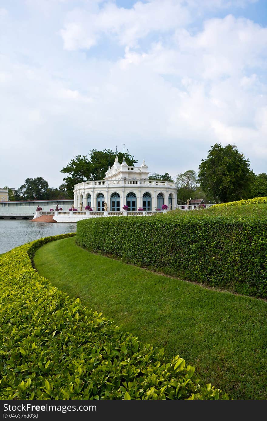 Landscaping in the garden at bang pa-in palace