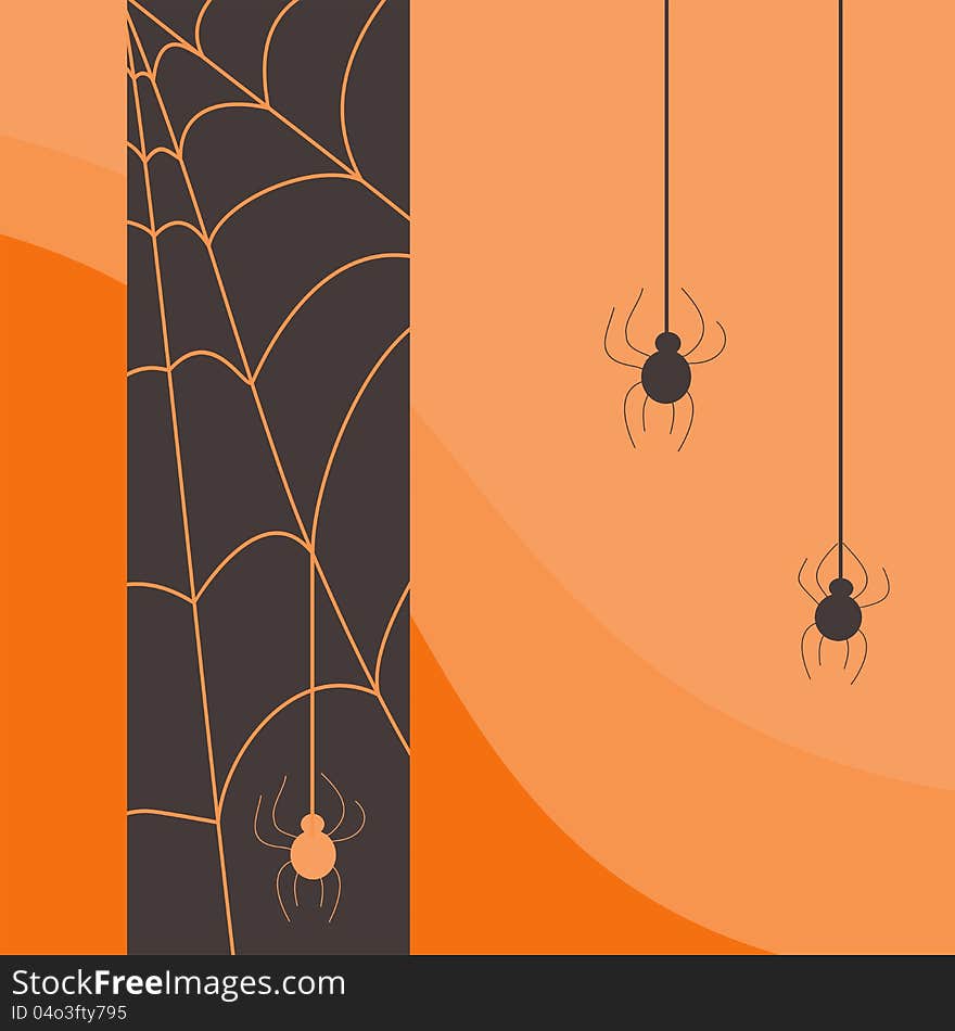 Halloween spider card, vector illustration