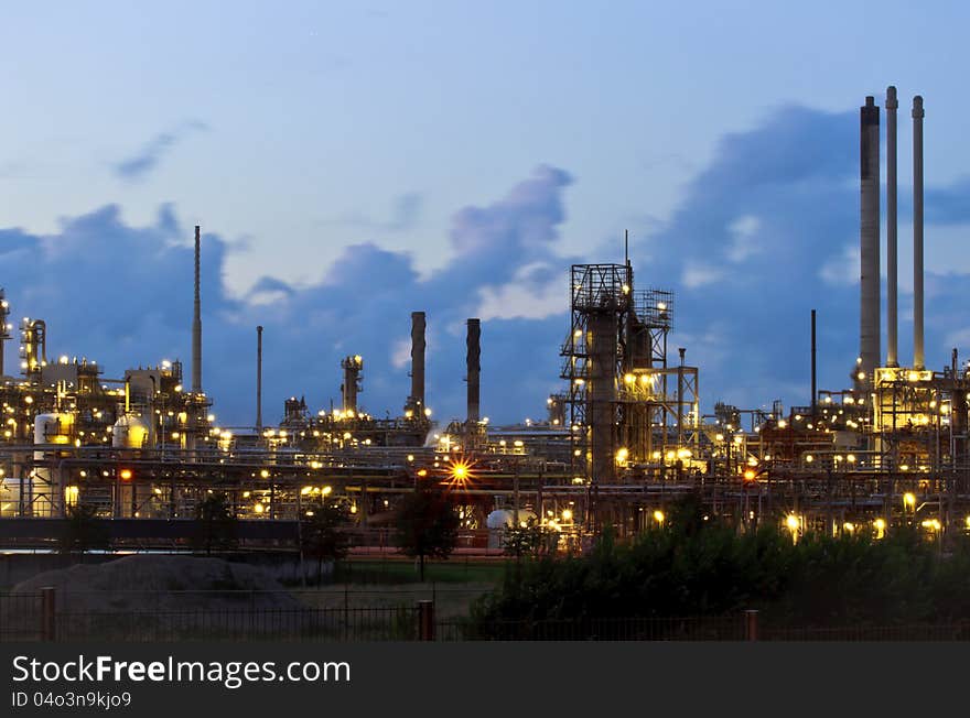 View of the chemical plant at Rotterdam