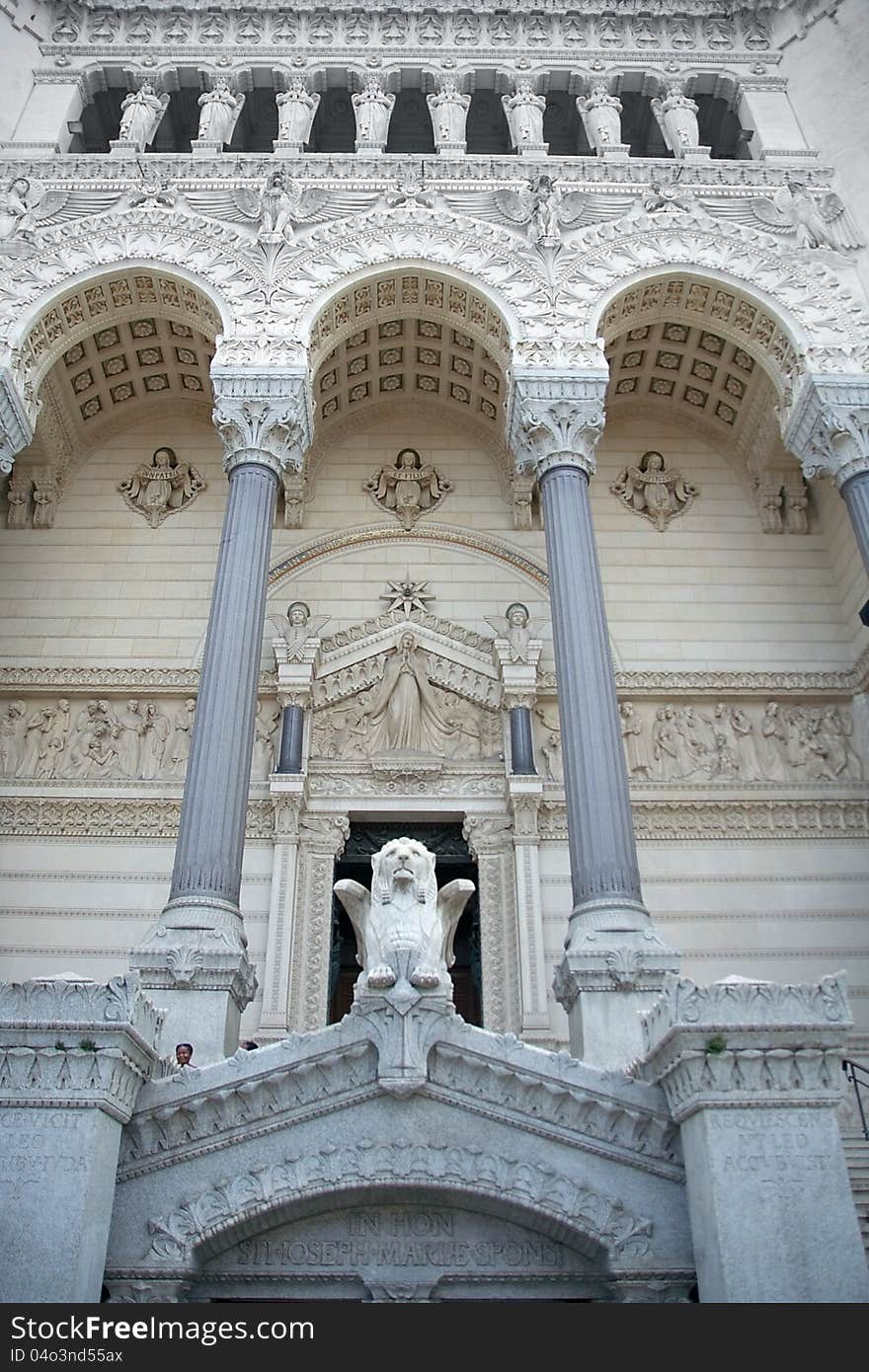 Entrance To Basilica Of Notre-Dame De Fourviere