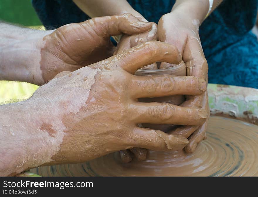 Hands of a potter