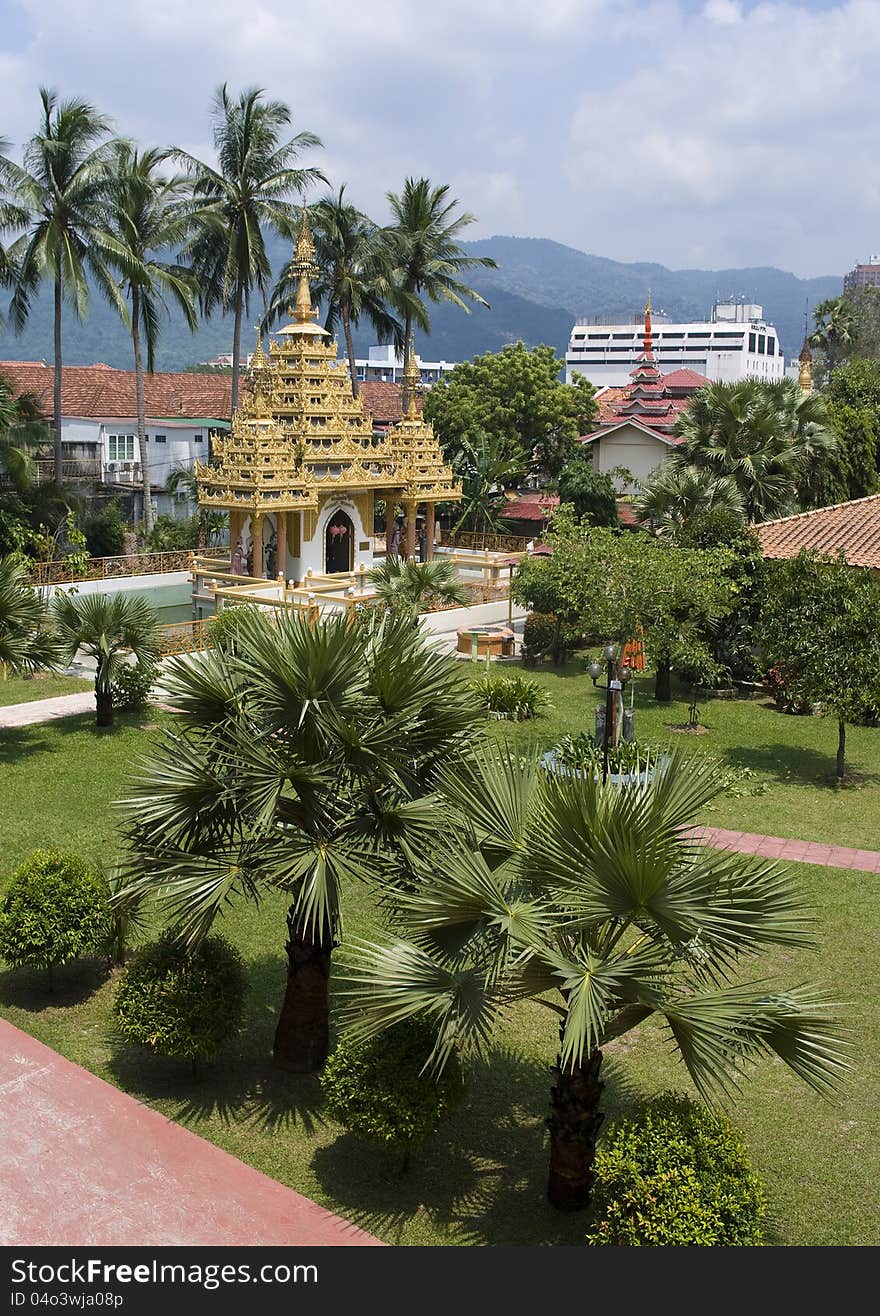 Dharmikarama burmese temple on island Penang, Malaysia. Dharmikarama burmese temple on island Penang, Malaysia