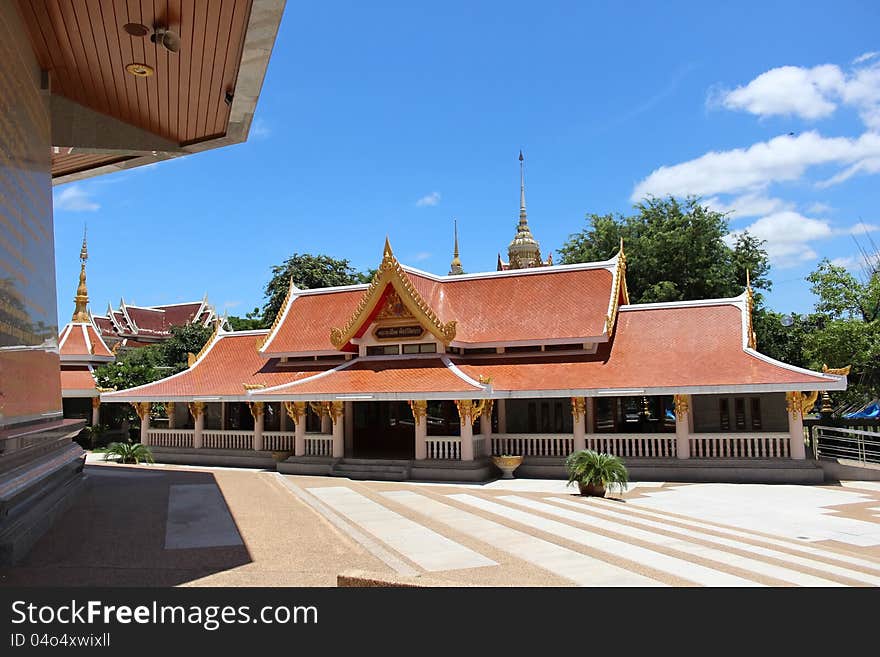 The balcony for Thai royal family, in Wat Pothisomphorn, Udornthai, Thailand. The balcony for Thai royal family, in Wat Pothisomphorn, Udornthai, Thailand