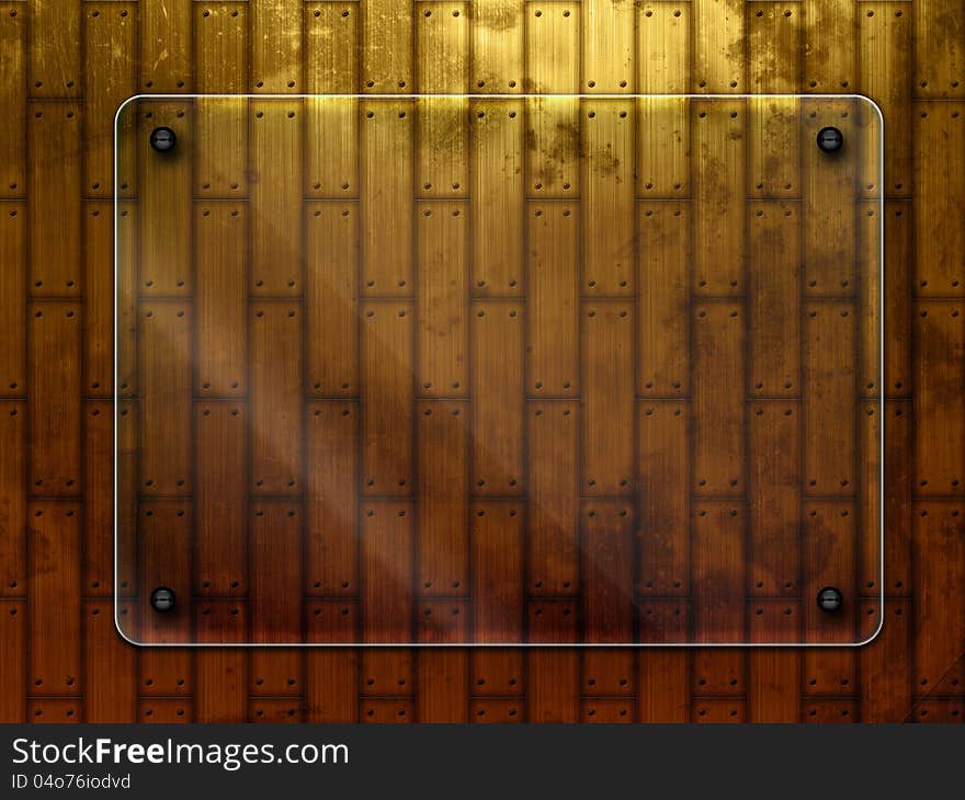 Illustration of glass plate on wood background. Illustration of glass plate on wood background.