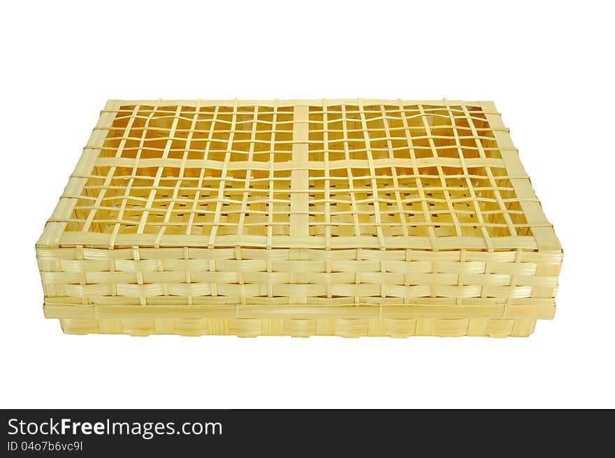 Bamboo basket on white background