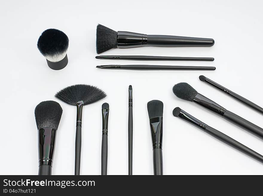 Make up brushes are in the white background. Make up brushes are in the white background.