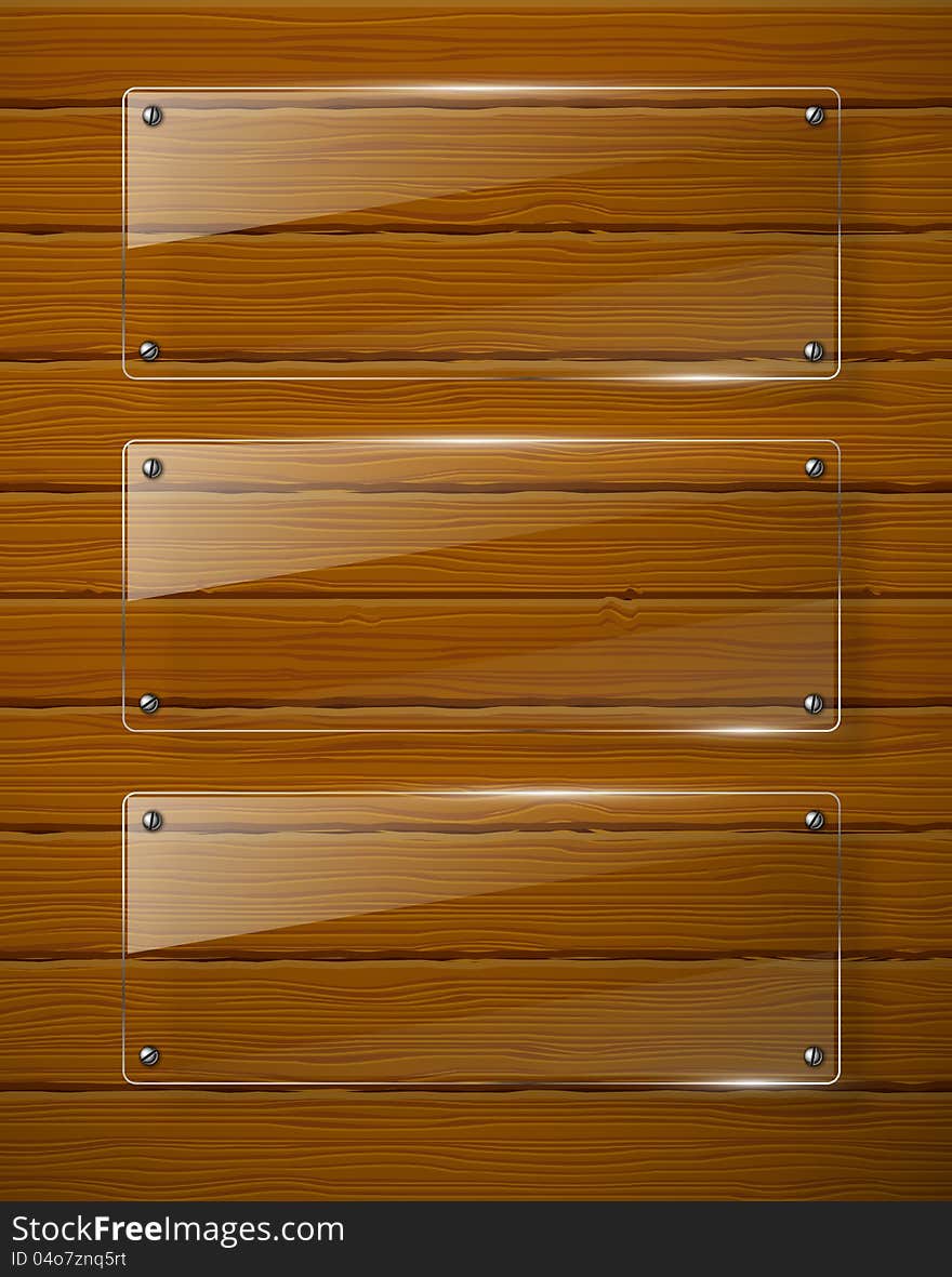 Wooden texture with glass framework