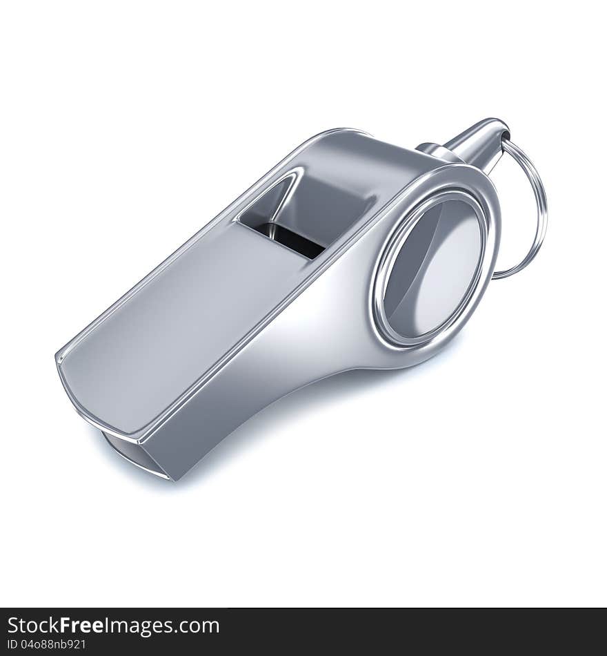 Metal Whistle on white background