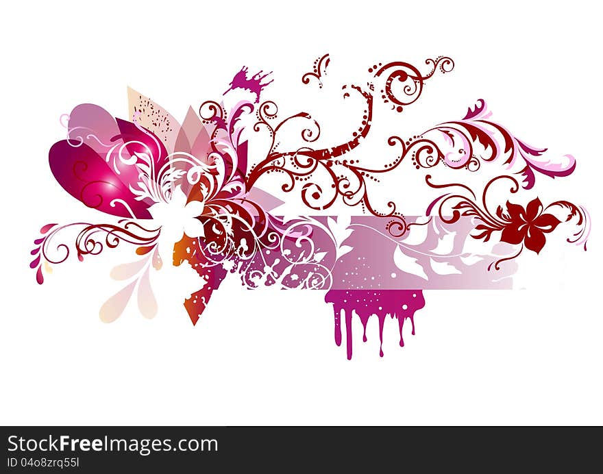 Floral  Vector Design In Pink Color