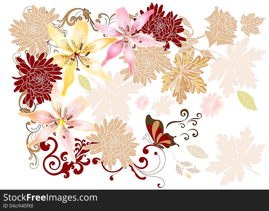 Ornate floral background for your design. Floral vector. Ornate floral background for your design. Floral vector