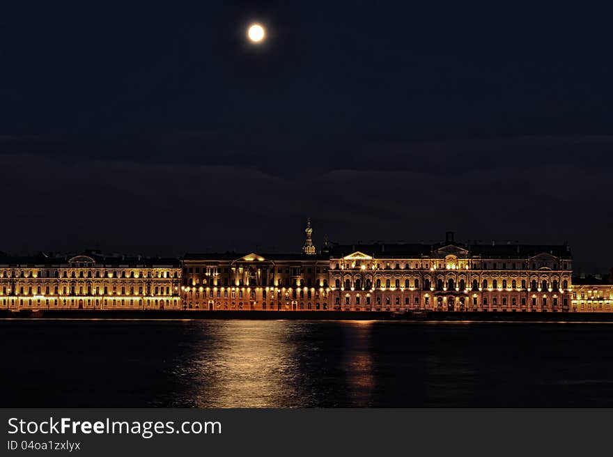 Night quay in Saint Petersburg. Night quay in Saint Petersburg