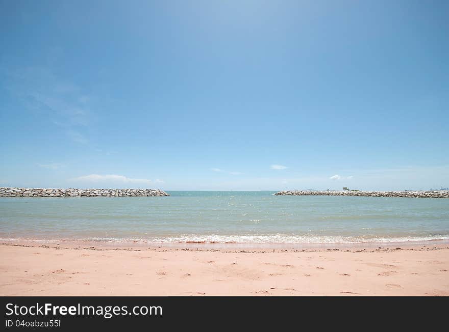 Breakwater at the sea