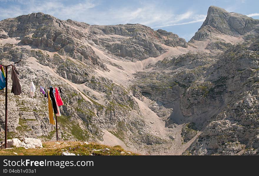 Drying Clothes In Mountains