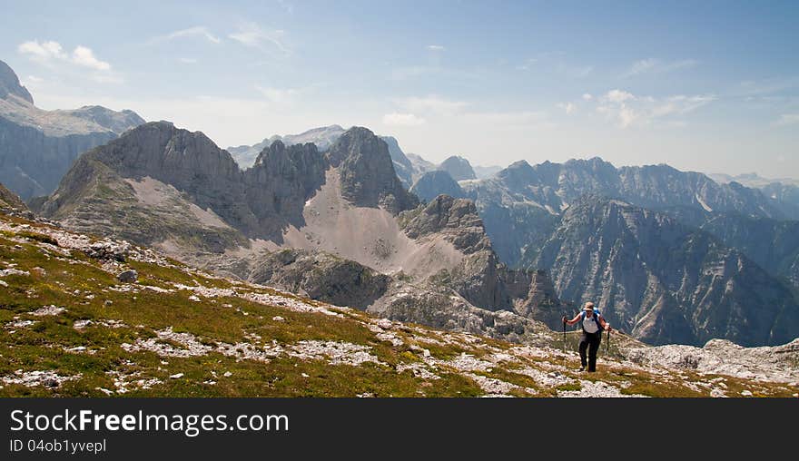 Hiker in the mountains