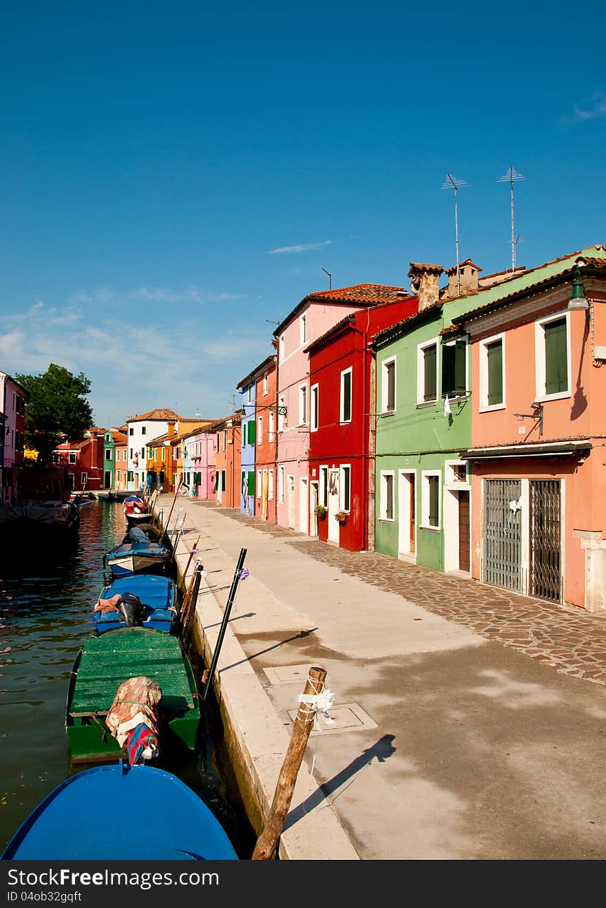 Colorful street in Burano