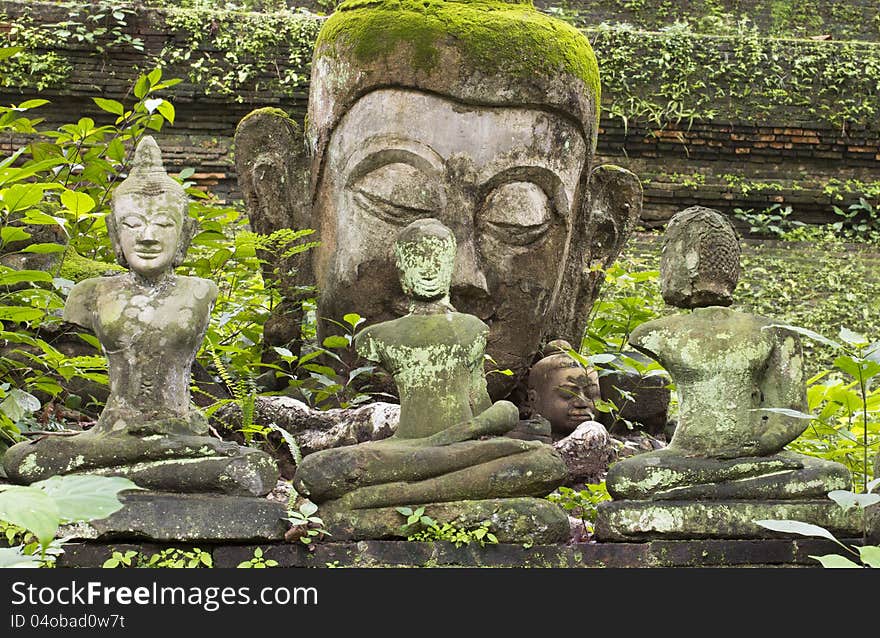 Ancient Buddha stone sculpture in Thailand. Ancient Buddha stone sculpture in Thailand