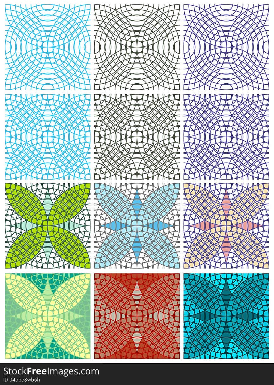 Vector seamless texture with circles. Circles with fill and without