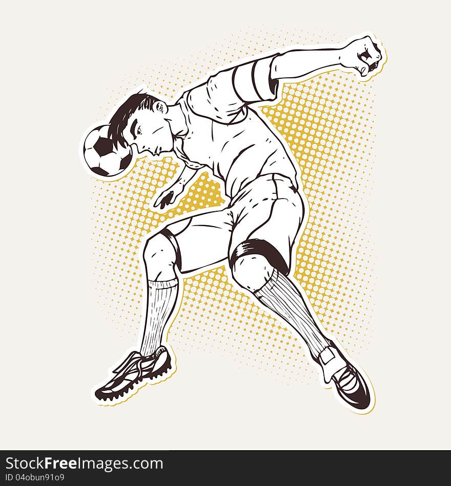 Soccer player heading the ball