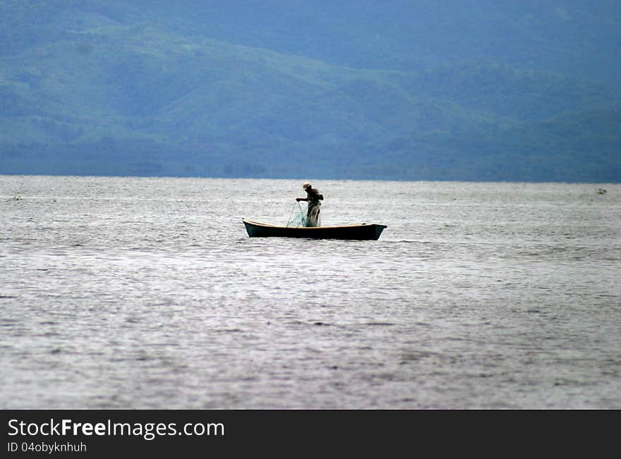 Fisherman in Lake Izabal