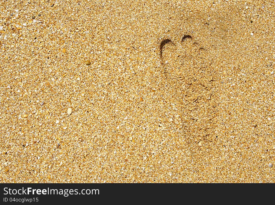 Human footprints in the sand