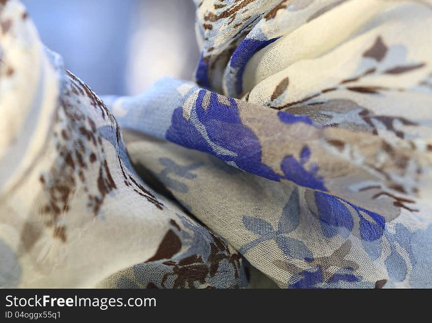 Macro image of silk scarf