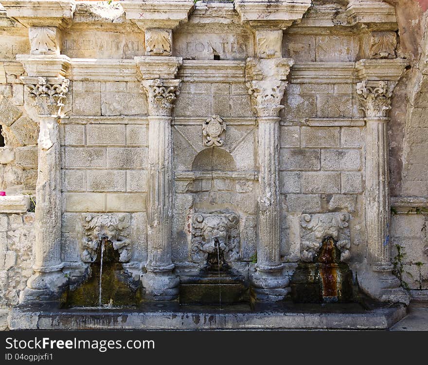 Venetian fountain in Rethymno, Crete