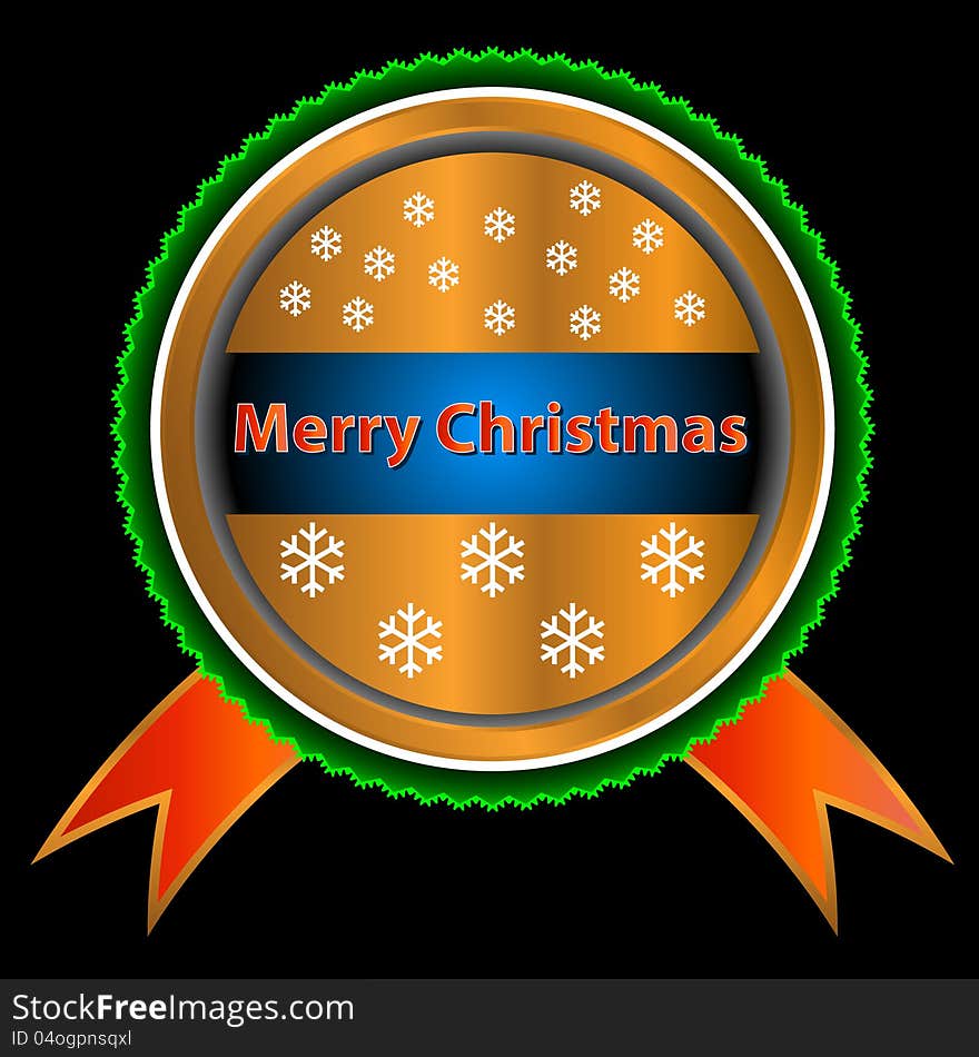 Unique icon of Merry Christmas with snowflakes. Unique icon of Merry Christmas with snowflakes