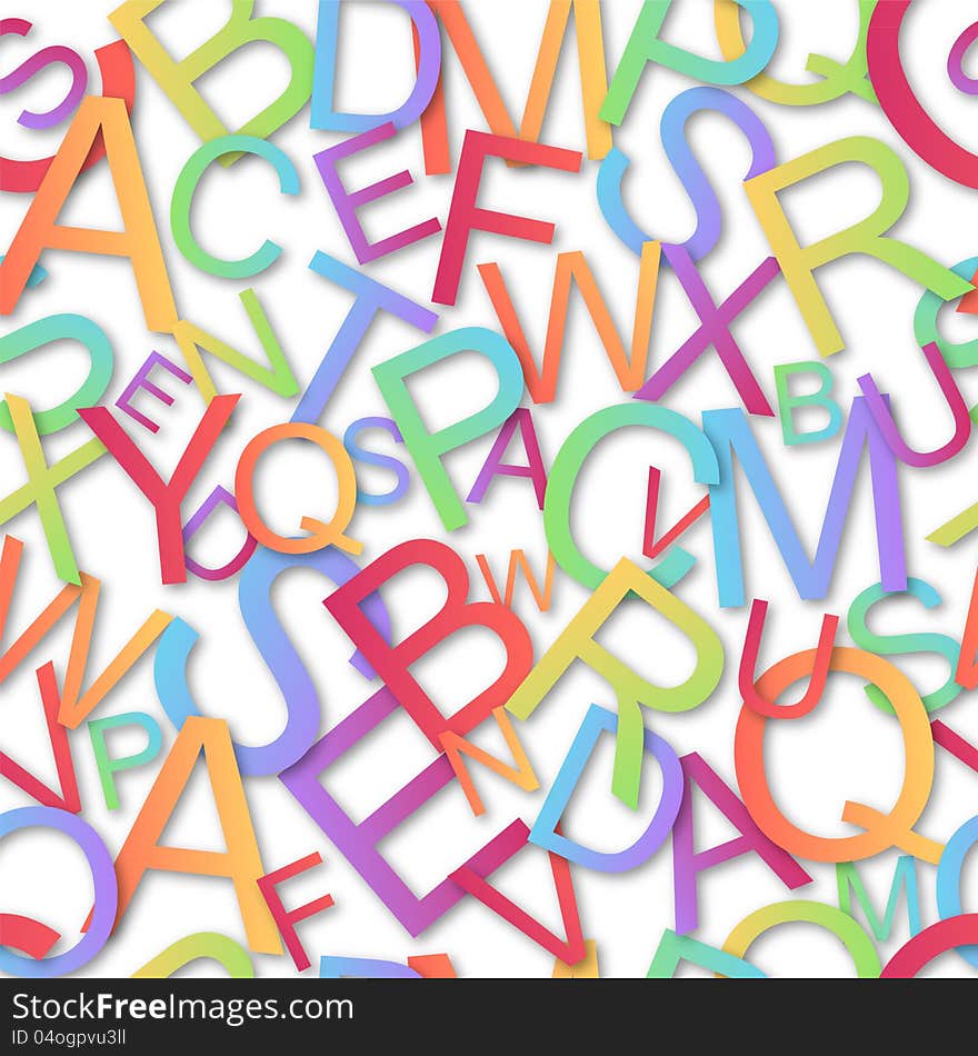 Seamless  Pattern, Colorful Alphabet