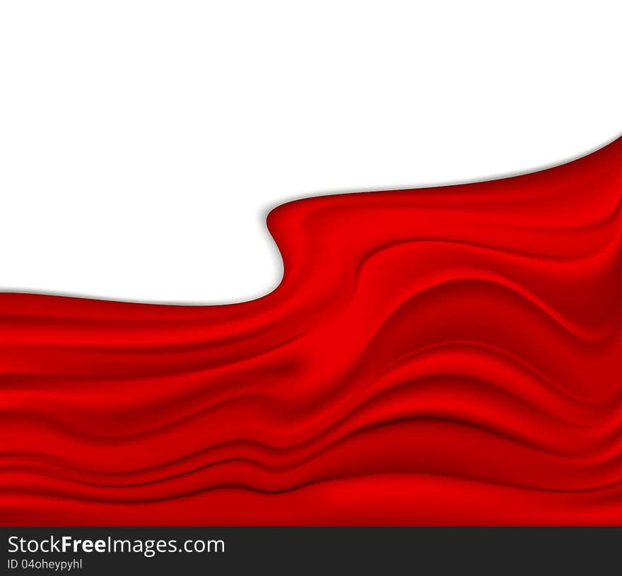 Red silk on a white background. Red silk on a white background