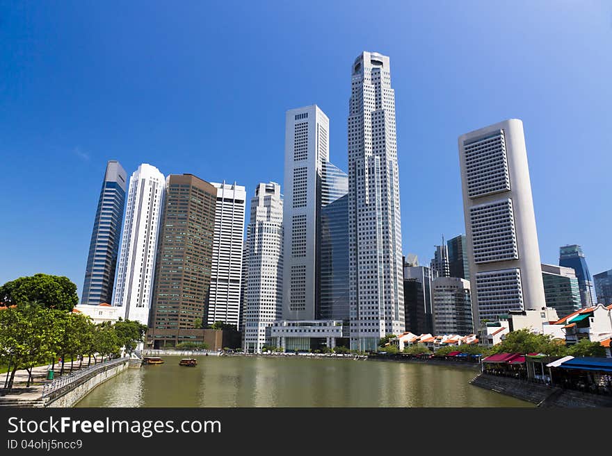 Singapore City Skyline at Marina Bay