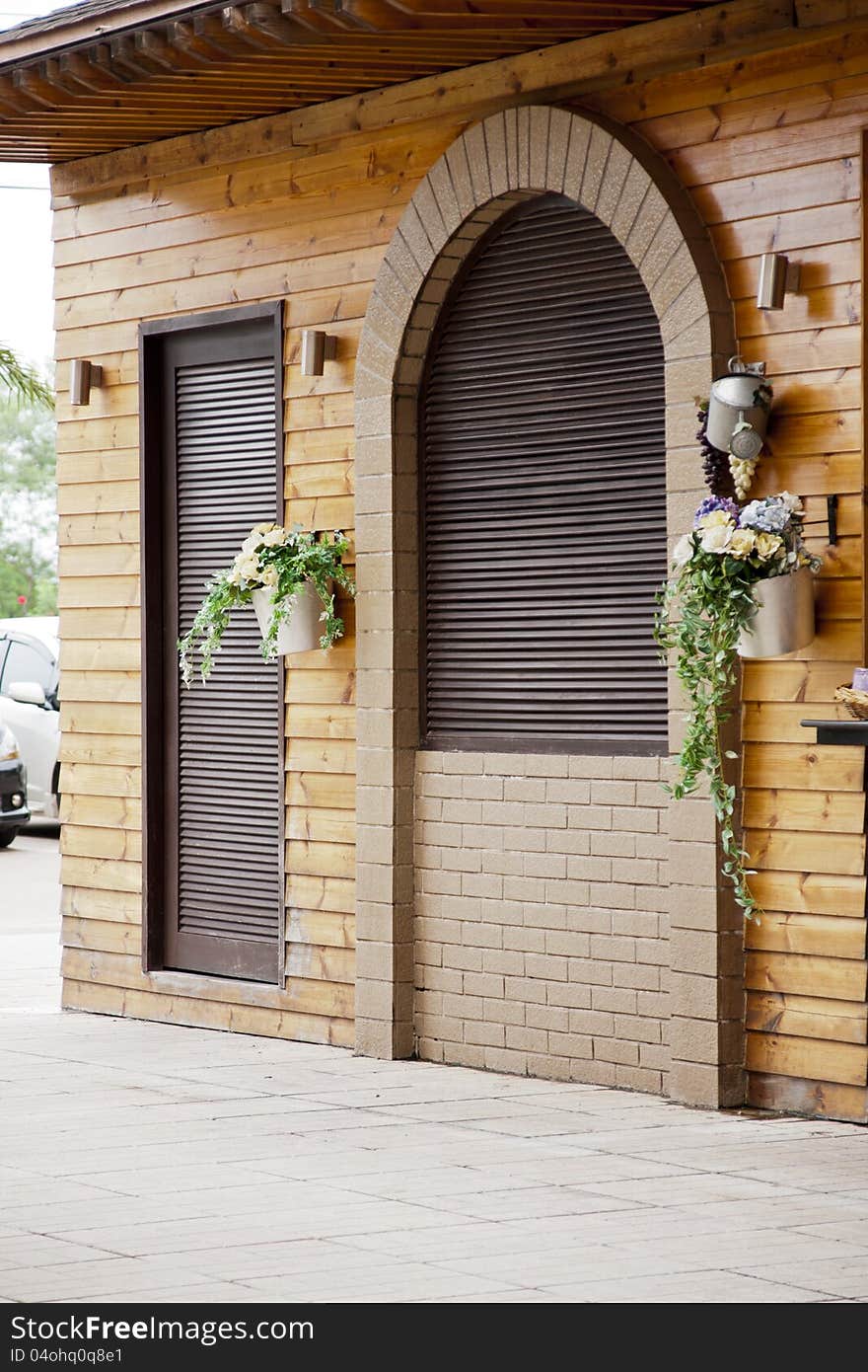 Wooden door Orvieto Umbria at Udonthani