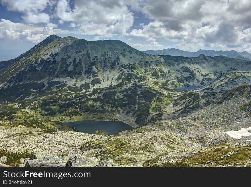 A beautiful high mountain landscape from Pirin mountain in Bulgaria. A beautiful high mountain landscape from Pirin mountain in Bulgaria