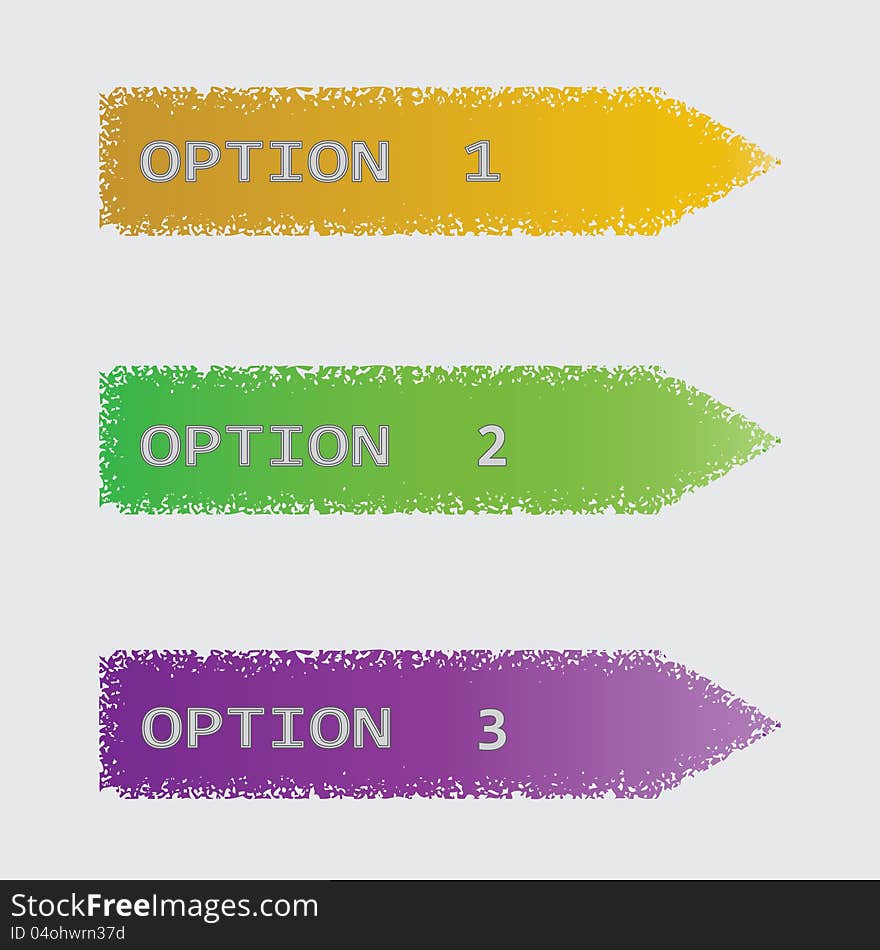 Vector set of colored ribbons for different sample options