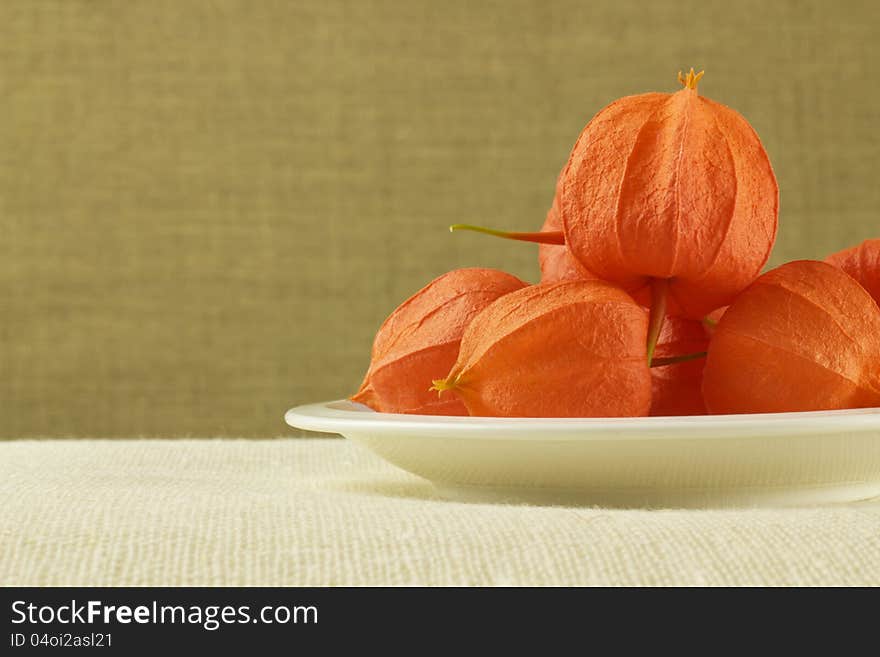 Physalis on plate