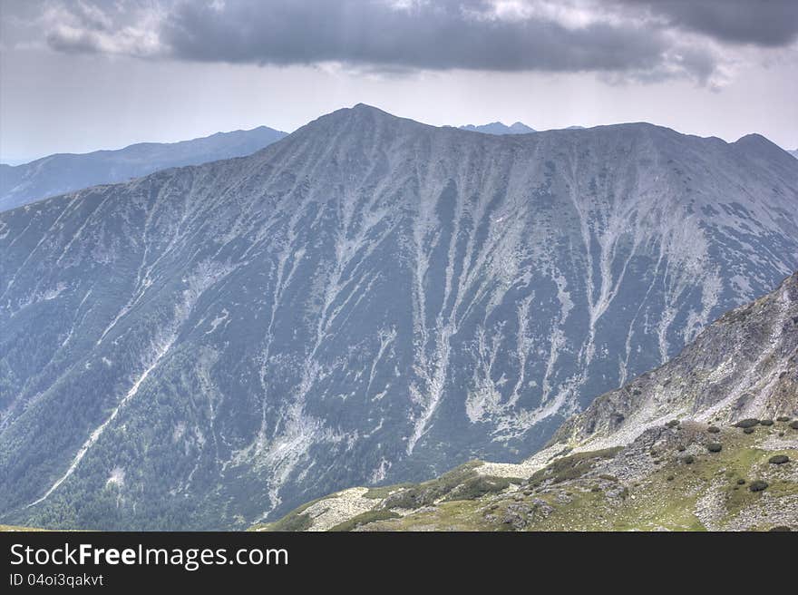 A beautiful high mountain landscape from Pirin mountain in Bulgaria. A beautiful high mountain landscape from Pirin mountain in Bulgaria