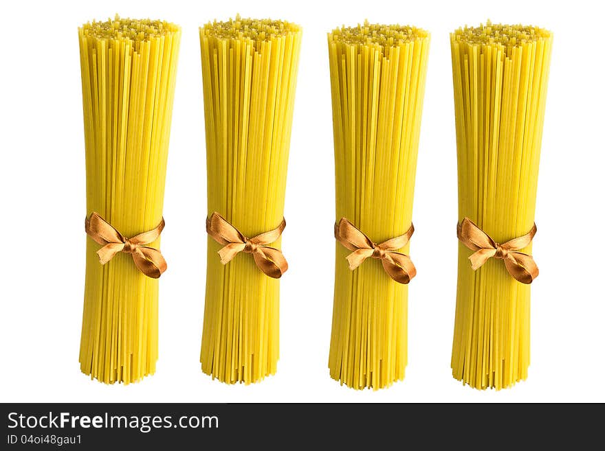 Spaghetti italian pasta over white background