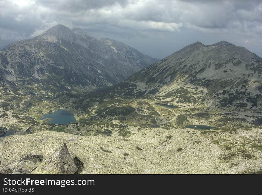 A beautiful high mountain landscape from Pirin mountain in Bulgaria. A beautiful high mountain landscape from Pirin mountain in Bulgaria