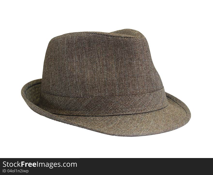 Brown hat on the white background