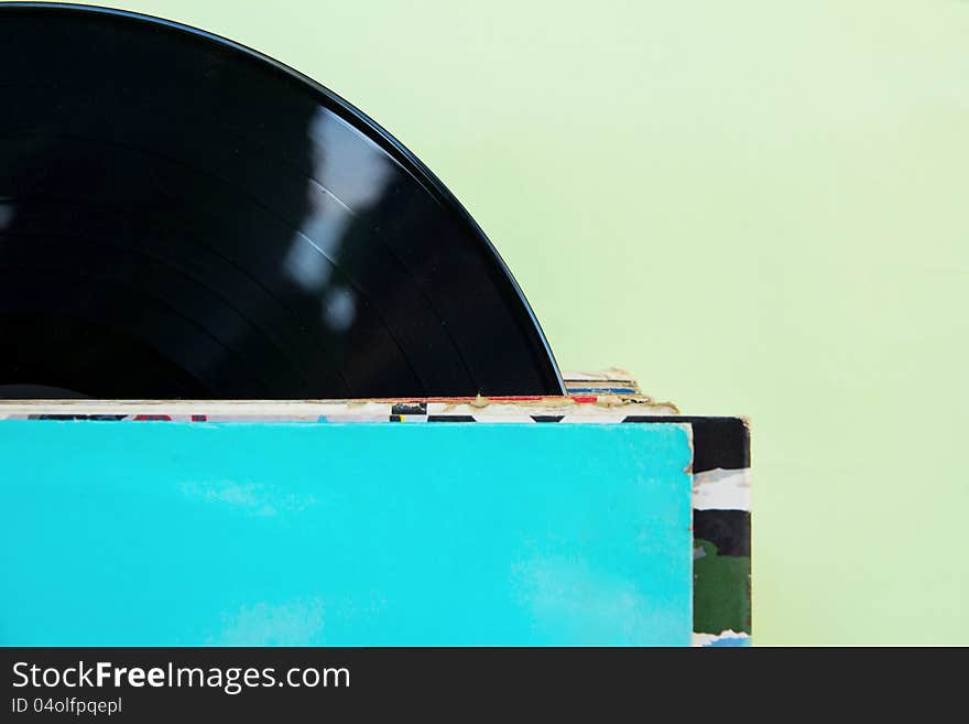 Close up image of vinyl record