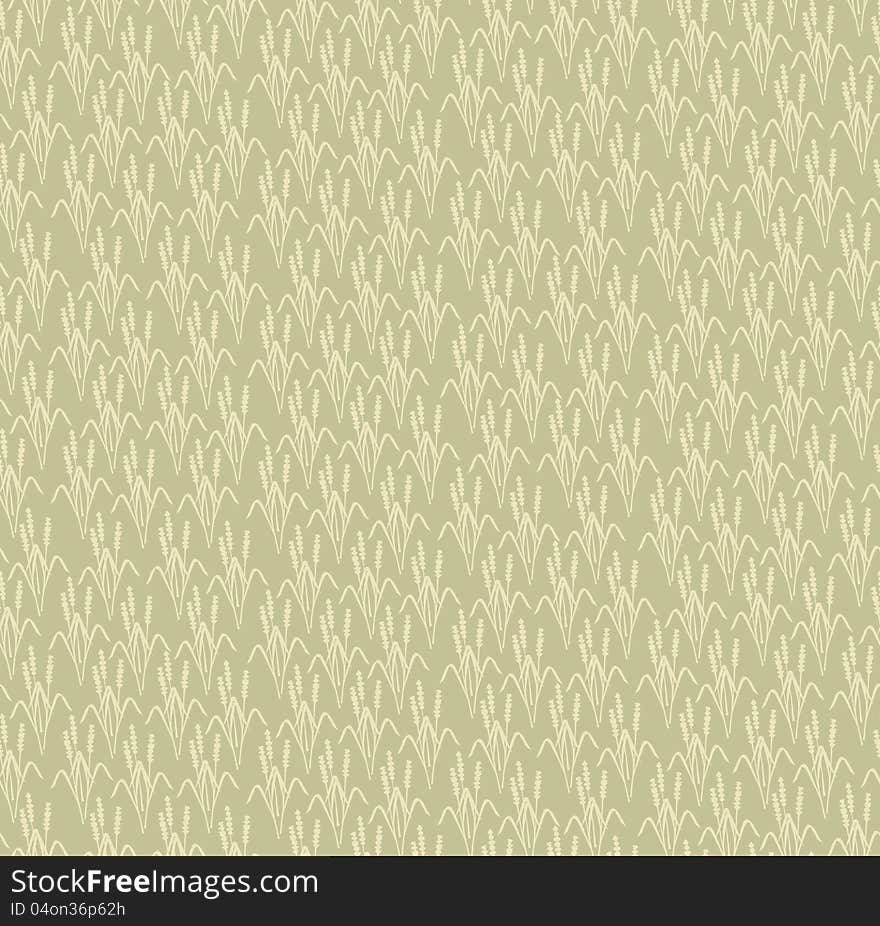 Seamless Texture With Outlined Decorative Flowers