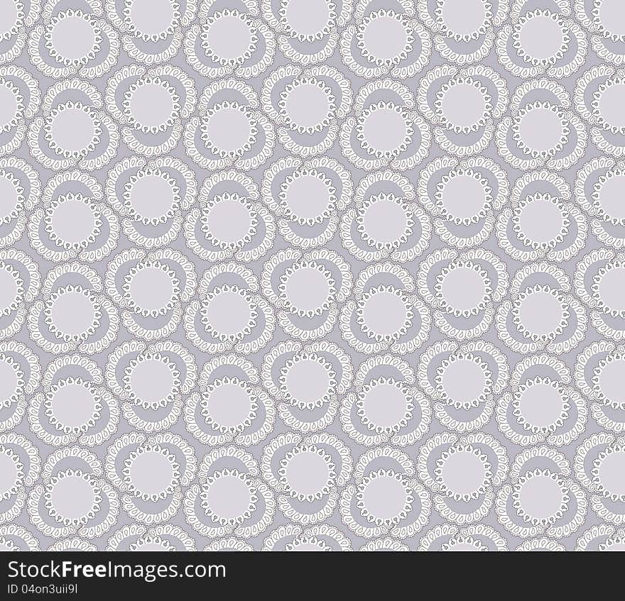 Seamless Texture Lacy Circles On Gray Background