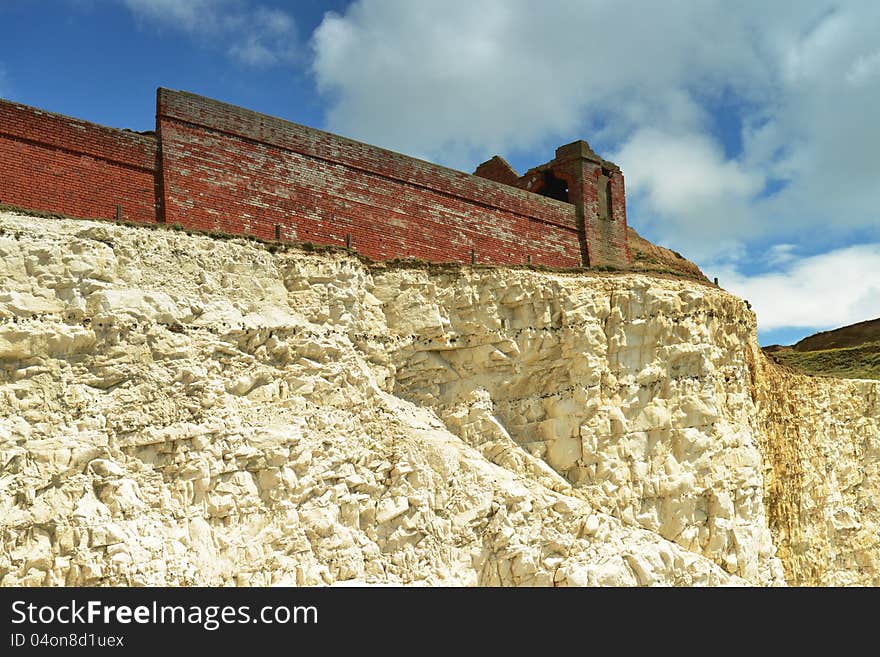 Fort ruins on cliff rock